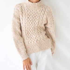 NWOT chicwish Colorful Dots High Neck Chunky Knit Sweater